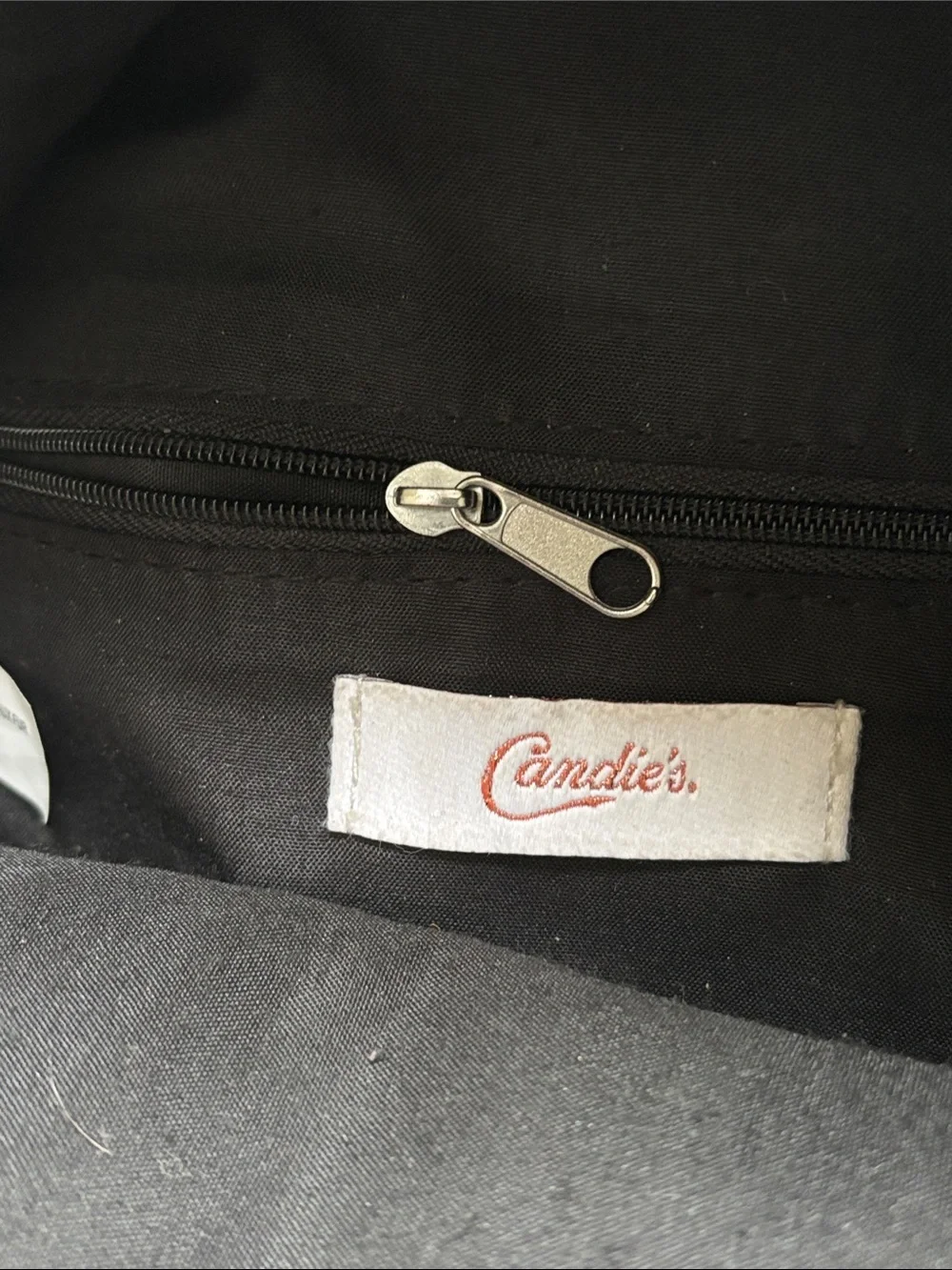 Candie's Black Mini Backpack with Plush Heart Patch